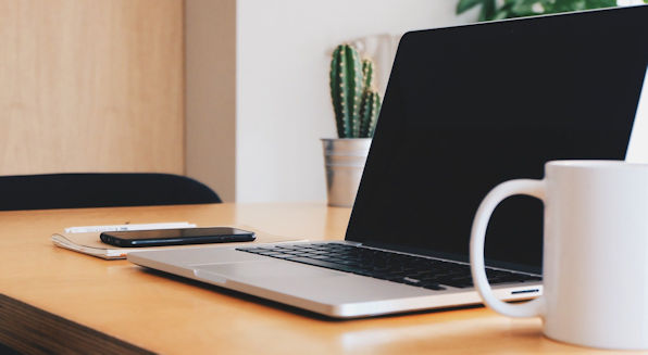 Laptop on a desk